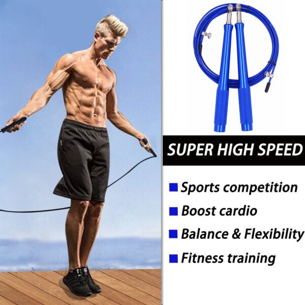 High Speed Jump Rope 9.8 ft Adjustable Workout Skipping Rope 2